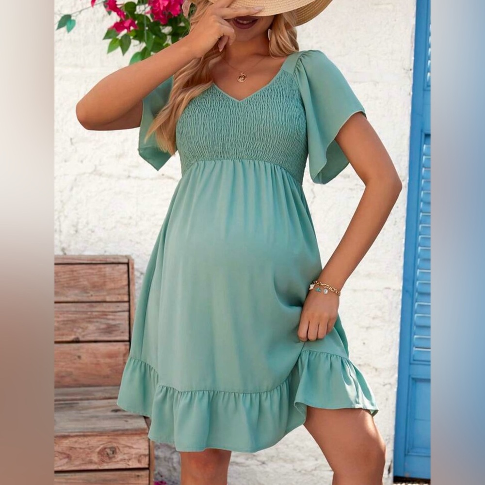 Sage Green Maternity Dress Sz L